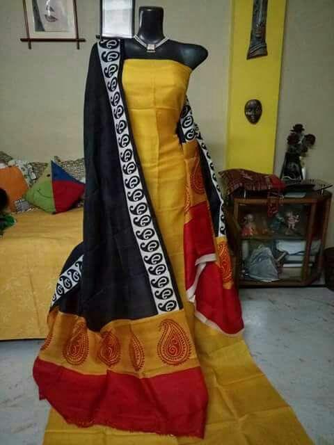 Tussar silk dress silkzon.in