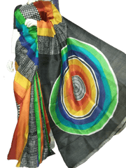 Tussar silk saree hand pent SILK ZONE