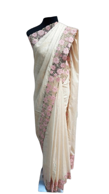 Tussar Silk cutwork saree