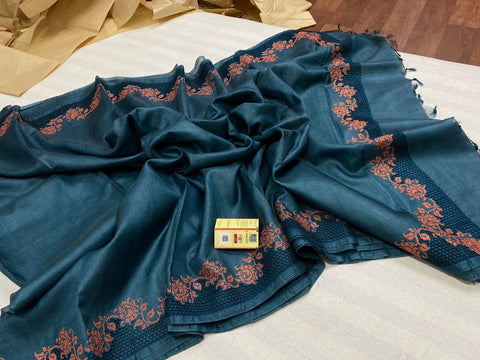 Tussar Silk cutwork saree