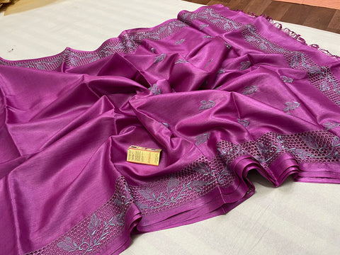 Tussar Silk cutwork saree