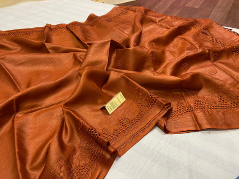 Tussar Silk cutwork saree