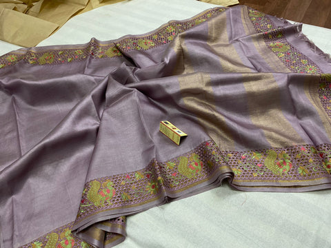 Tussar Silk cutwork saree