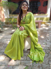 Semi Ghicha check Dilk Saree