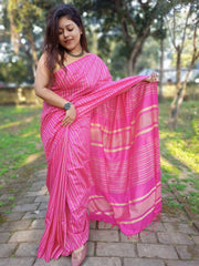 Semi Ghicha check Dilk Saree