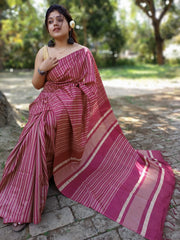 Semi Ghicha check Dilk Saree