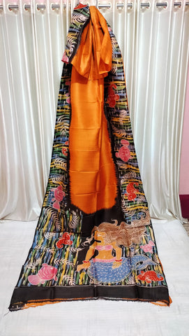 Bishnupuri Silk Batik Print Saree