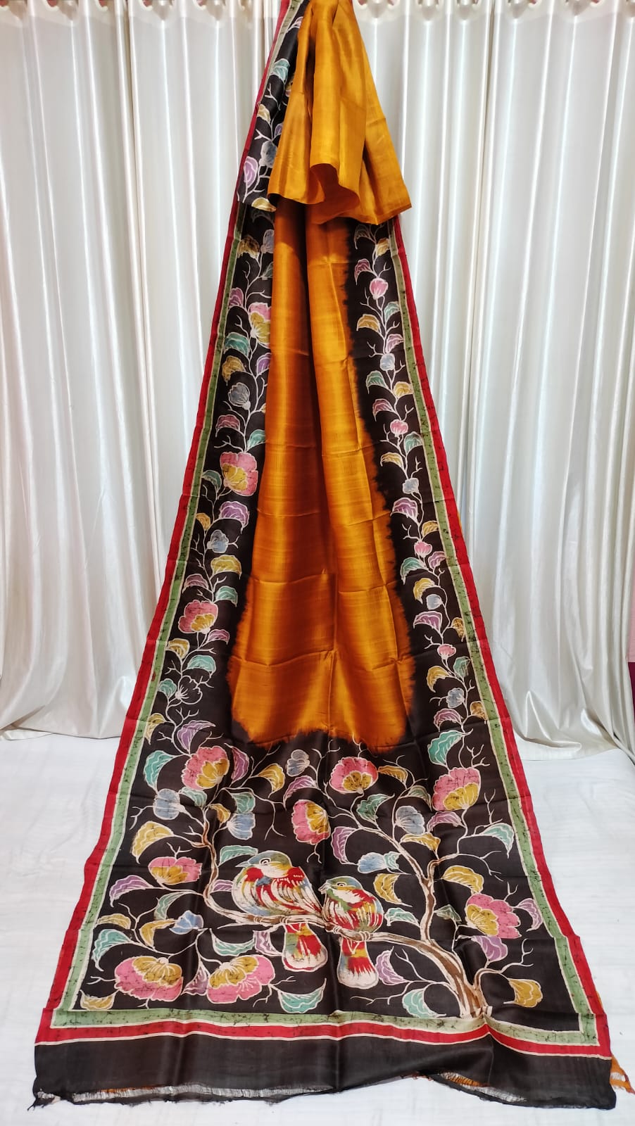 Bishanupuri Silk Batik Pirnt Saree