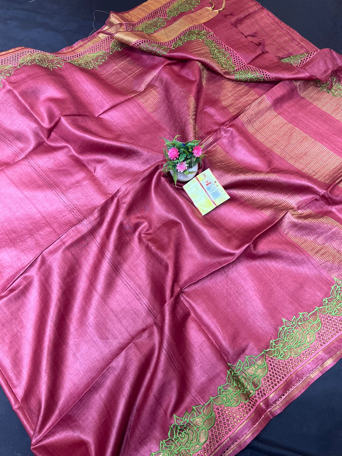 Tussar Silk cutwork saree