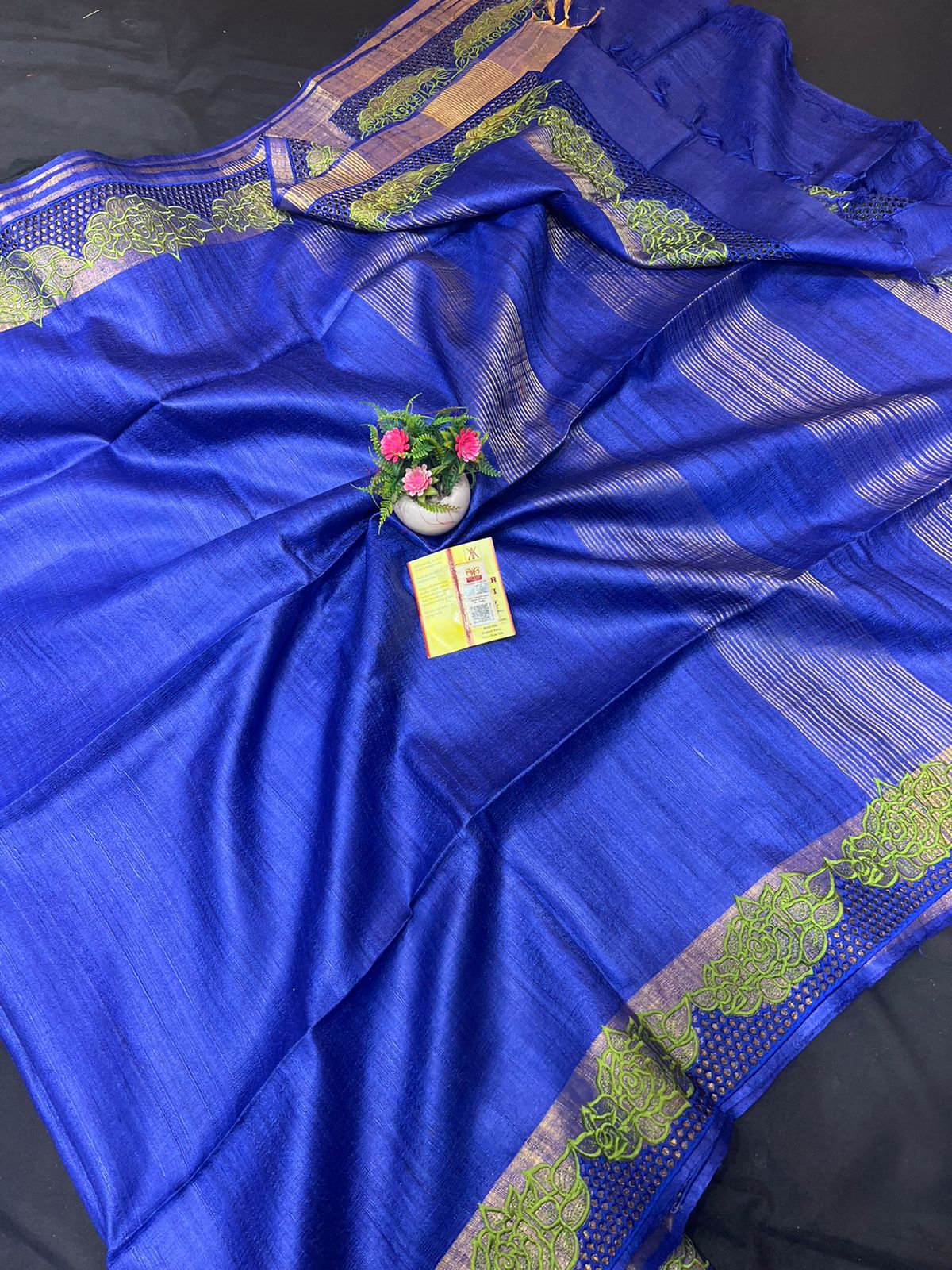 Tussar Silk cutwork saree