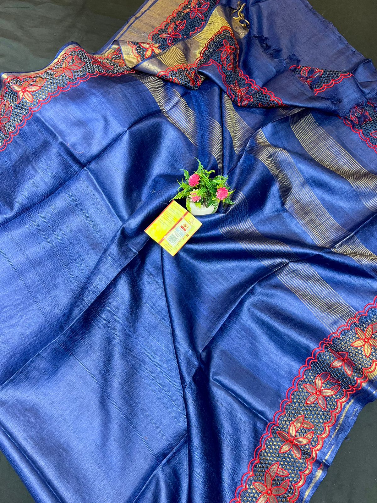 Tussar Silk cutwork saree