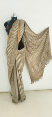 Soft silk hand print saree