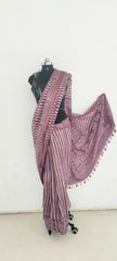 Soft silk hand print saree