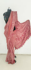 Soft silk hand print saree