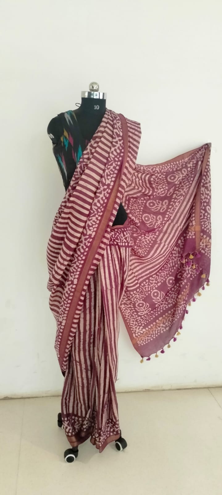 Soft silk hand print saree