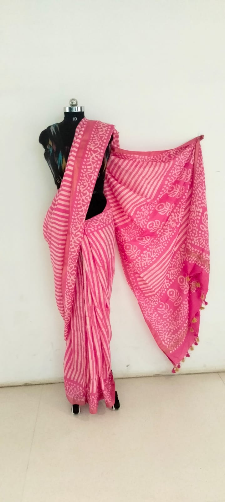 Soft silk hand print saree