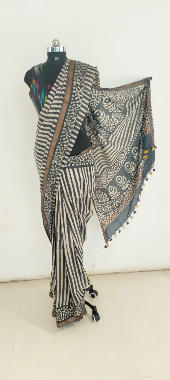 Soft silk hand print saree