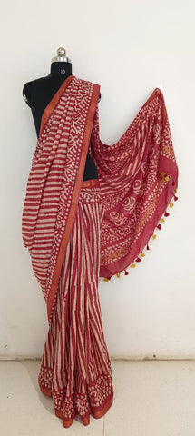 Soft silk batik print saree