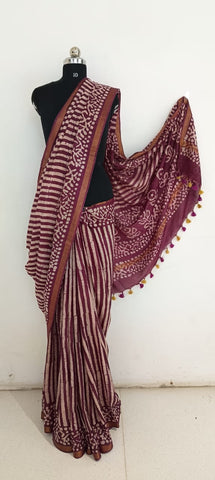 Soft silk batik print saree