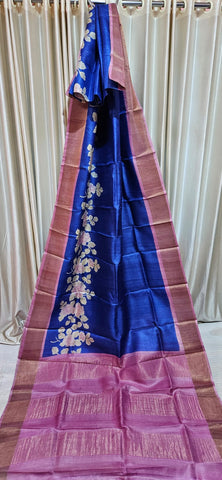 Pure tussar silk print saree