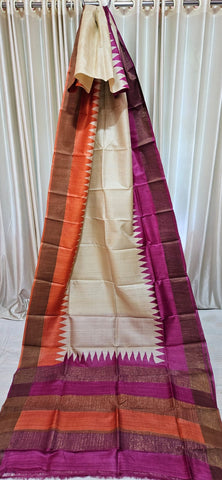 Pure tussar silk print saree