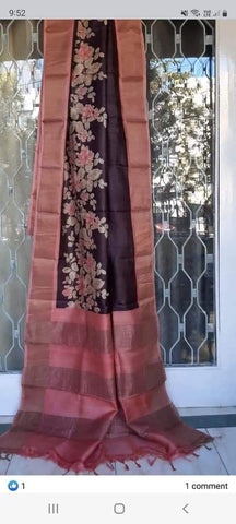 Pure tussar silk print saree