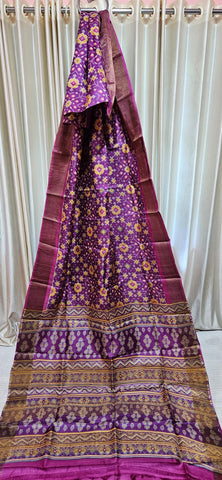 Pure tussar silk print saree