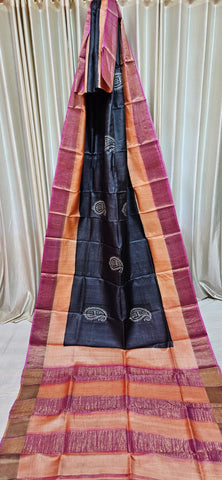 Pure tussar silk print saree