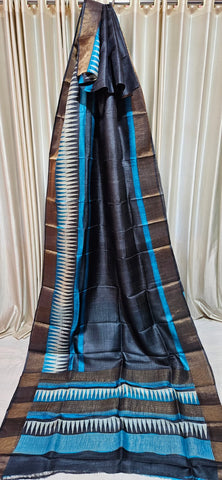 Pure tussar silk print saree