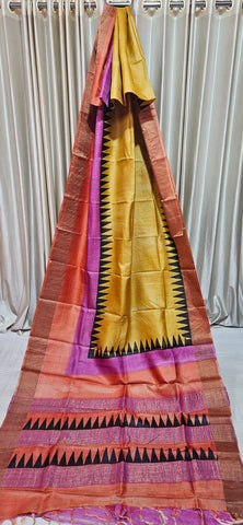 Pure tussar silk print saree