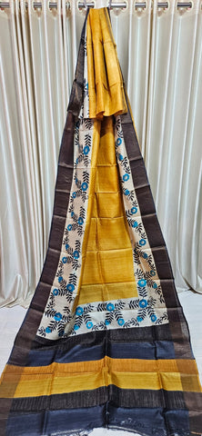 Pure tussar silk printed saree