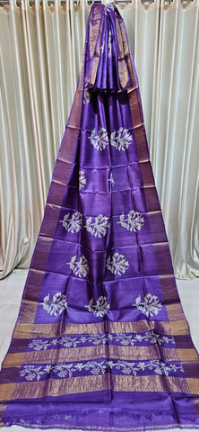 Pure tussar silk print saree