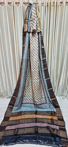 Pure tussar silk print saree