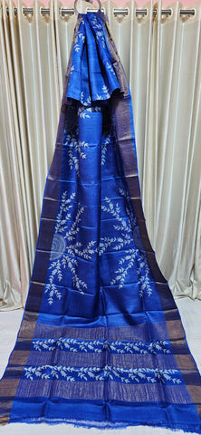 Pure tussar silk print saree