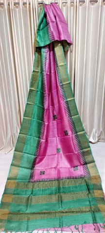 Pure tussar silk print saree