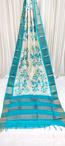 Pure tussar silk print saree