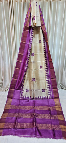 Pure tussar silk print saree