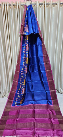 Pure tussar silk print saree