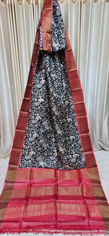 Pure tussar print saree