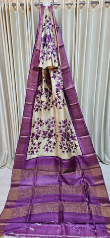 Pure tussar print saree