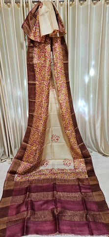 Pure tussar print saree