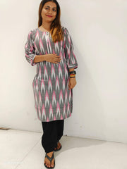 Ikkat cotton kurti