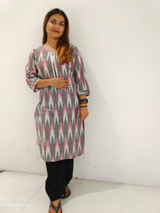 Ikkat cotton kurti