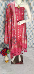 Top and dupatta fabric banarasi chandari silk dovi suit resam work