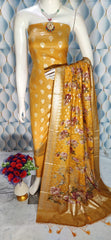 Top and dupatta fabric banarasi chandari silk dovi suit resam work