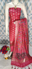 Top and dupatta fabric banarasi chandari silk dovi suit resam work