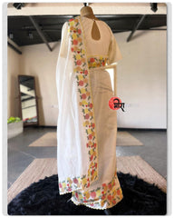 SEMI ORGANZA BEAUTIFUL VISCOSE EMBROIDERY SAREE
