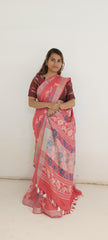 Pure linen saree