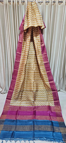 Pure tussar silk Print saree