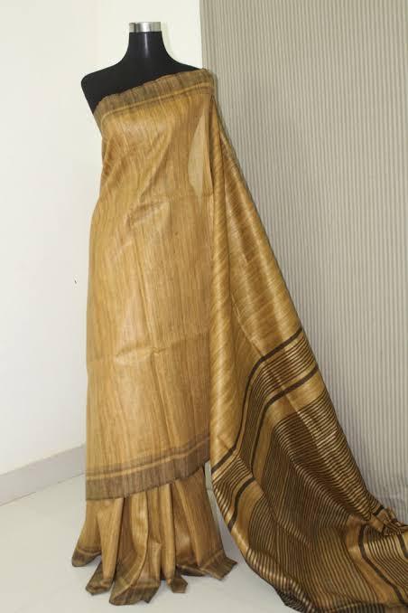 Tussar ghicha silk saree silkzon.in
